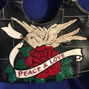 Rare Vintage Isabella Fiore Peace & Love Handbag